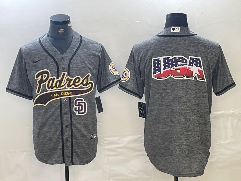 Men San Diego Padres Blank Grey Jointly 2024 Nike MLB Jersey style 8->san diego padres->MLB Jersey